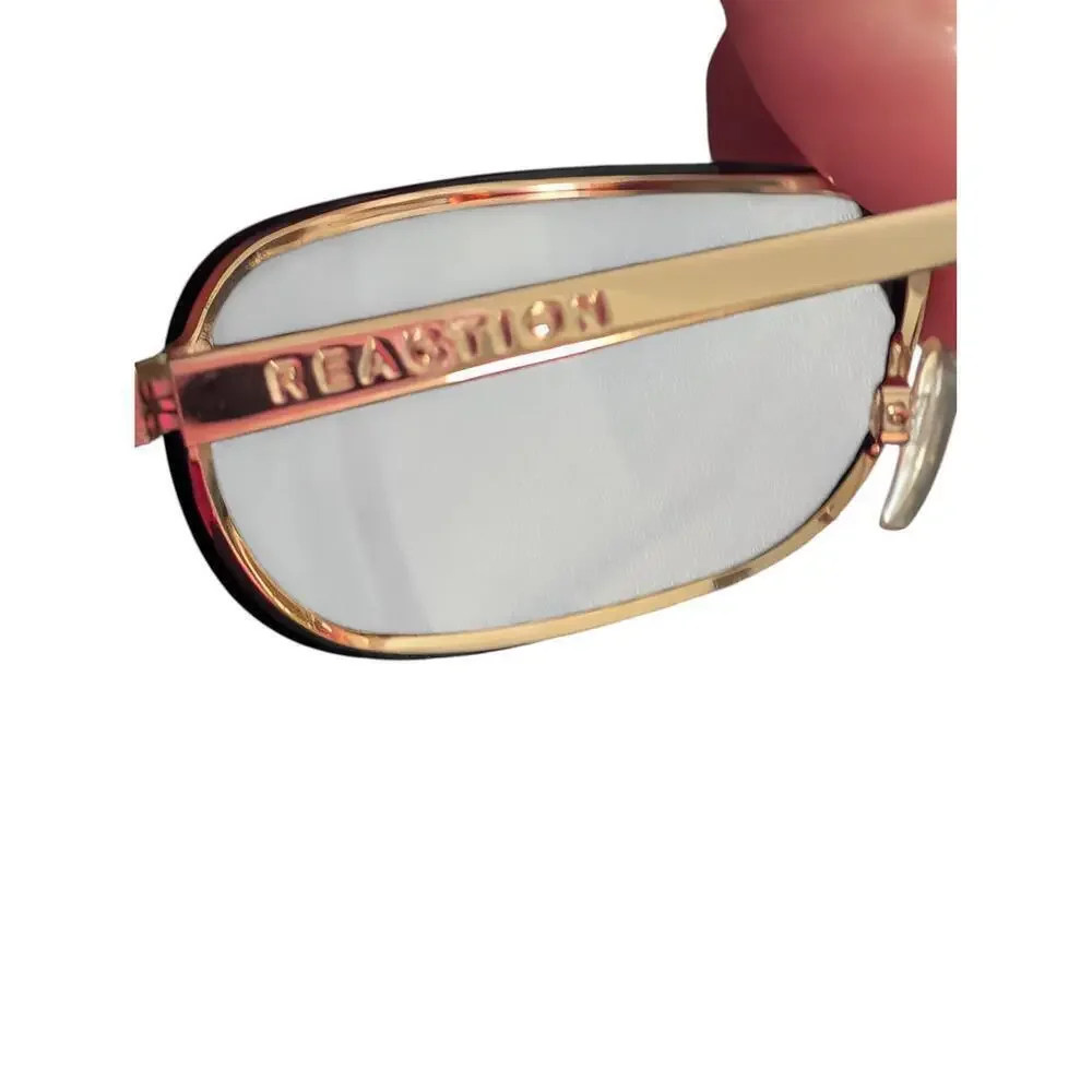 Kenneth Cole Reaction Sunglasses Metal Frame Half Rim Dark Lenses